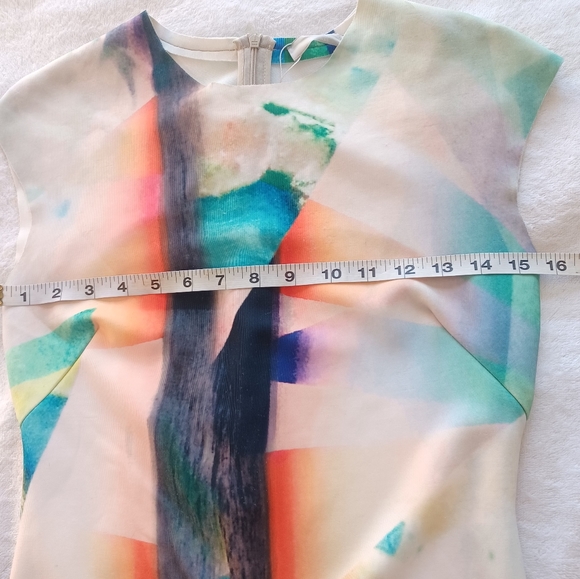 NWT Zara Watercolor Neoprene Mheath Scuba Bodycon Dress sz S - Picture 13 of 16